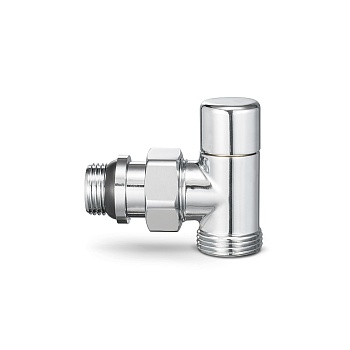 Запорный радиаторный клапан Varmega VMDV03-410415, 1/2"×3/4"ЕК НР, угловой, хромированный