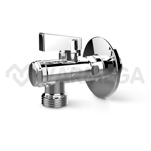Кран шаровый угловой с фильтром для смесителей Varmega Classico VM07302 1/2"x 3/4" НР-НР, с розеткой