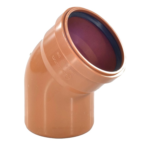 Отвод НПВХ кор б/н Дн160х45гр в/к Aquaviva AQVD103160