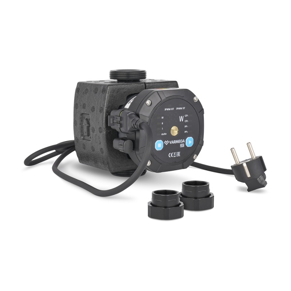 Насос энергоэффективный Varmega VMCP03 2E 25/60 130, VMCP03-25601303, с гайками и термоизоляцией