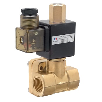 Клапан эл/магн лат НЗ СК-11-ВД Ду15 Ру16 м/м кат 220В не прям Росма 00000025194