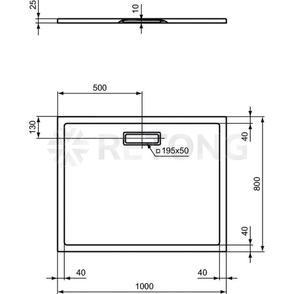 Поддон акр ULTRAFLAT 100х80 прямоуг Ideal Standard T446801