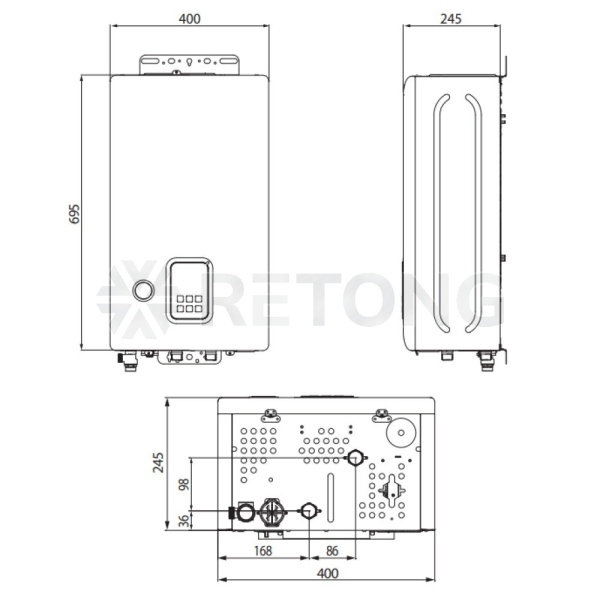 Котел электр наст 8кВт EQB-08HW 220/380В Navien PEQB0008LH001