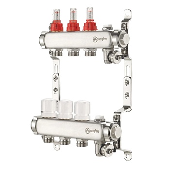 Группа коллект нерж расход 1" м/м 4в 3/4" ЕК н/р в/к Aquasfera 9501-03
