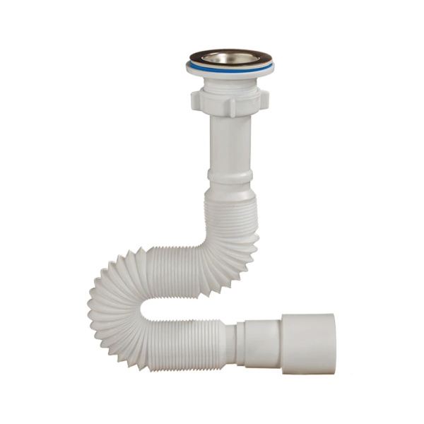 Сифон умыв гофр 1 1/4"x40/50 L=320-650мм нерж/сетка Орио А-3016