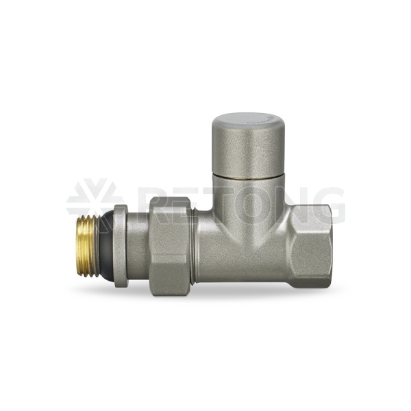 Запорный радиаторный клапан Varmega VMDV04-310404, 1/2" ВР-НР, прямой, серый