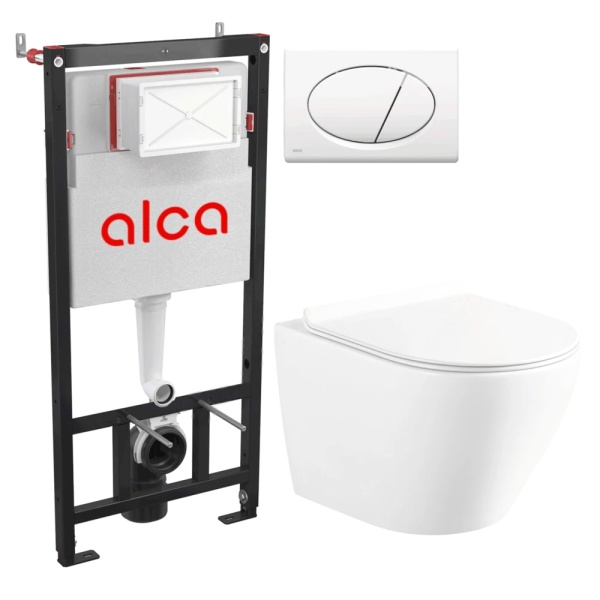Система инсталл Circulo б/о унитаз+кн/бел сид дюр микр Selena/Alcaplast C001WG/M70