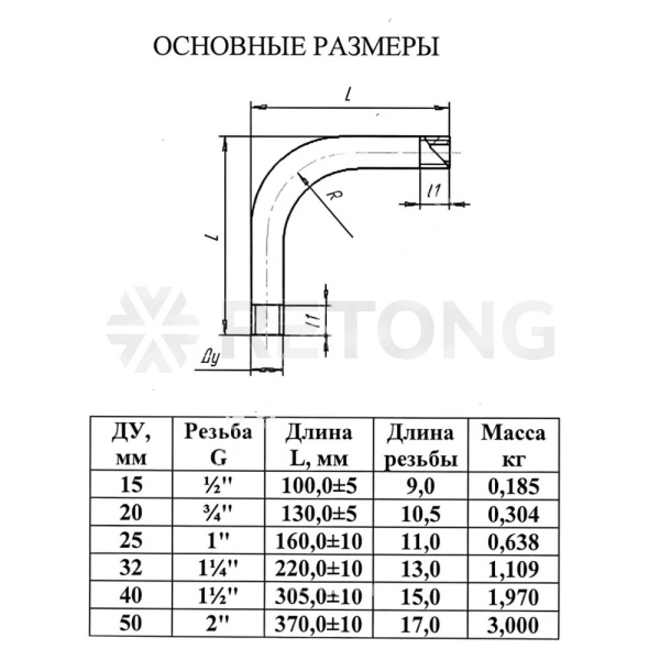 Отвод ст резьбовой оц Ду15 (Дн21,3х2,8) из труб по ГОСТ 3262-75 КАЗ