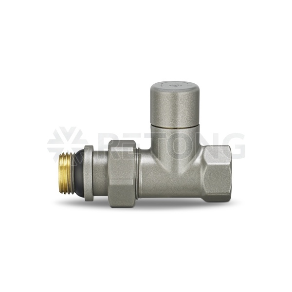 Радиаторный клапан ручной регулировки Varmega VMDV02-310404, 1/2" ВР-НР, прямой, серый