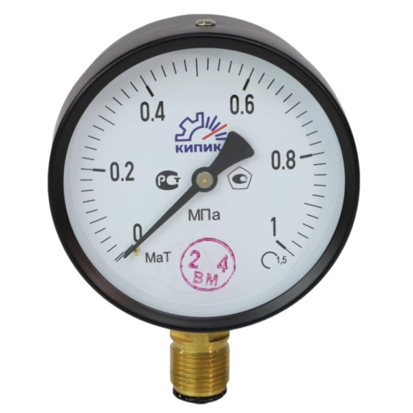 Манометр рад МаТ-100 0-1,0МПаДк100 G1/2" ст Пензапромарматура 053102100