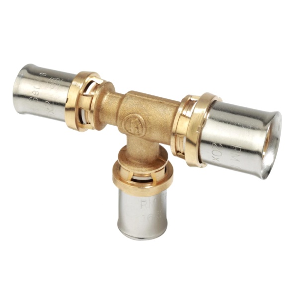 Тройник МП/PE-X пресс лат Дн20х16х16 перех Giacomini RM151Y063