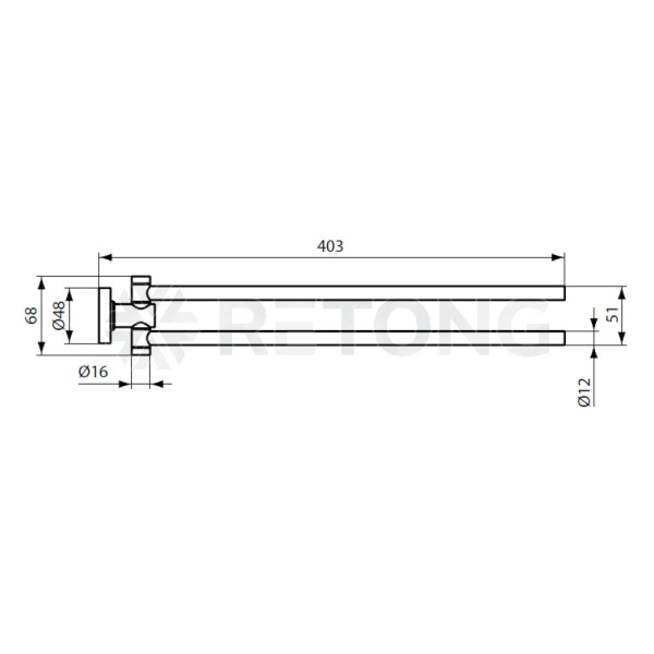 Полотенцедержатель IOM двойн хром Ideal Standard A9131AA
