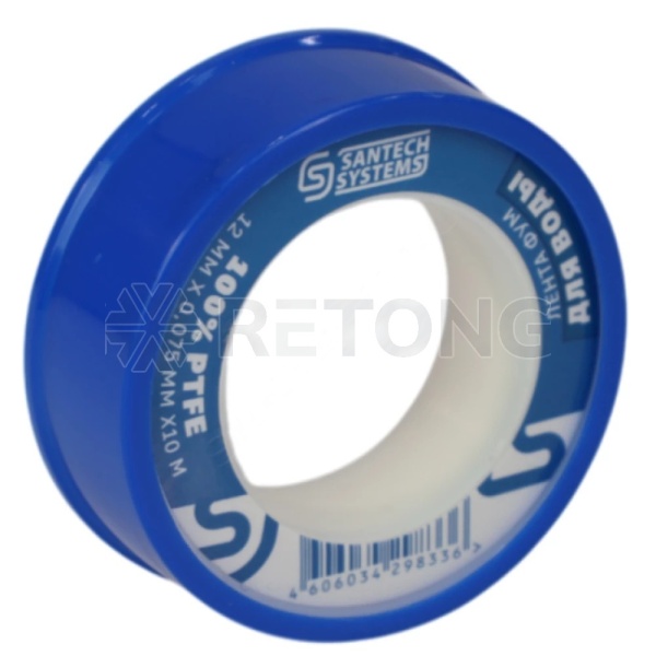 Лента ФУМ PTFE катушка 12ммх0,075ммх10м вода FU10 SantechSystems
