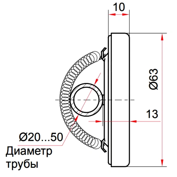 Термометр биметалл БТ-30.010 60С Дк63 накладной Росма 00000002386