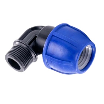 Отвод компресс ПЭ Дн32х1/2"х90гр НР Ру16 РосТурПласт 11559