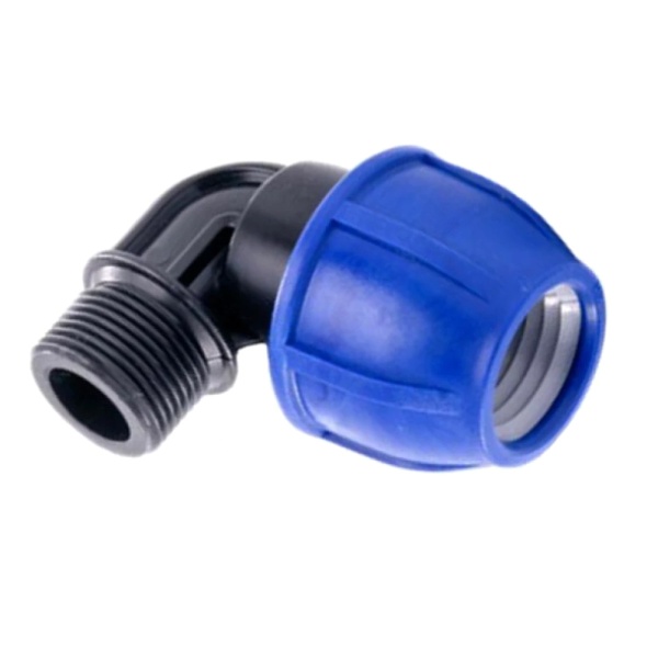 Отвод компресс ПЭ Дн32х1/2"х90гр НР Ру16 РосТурПласт 11559