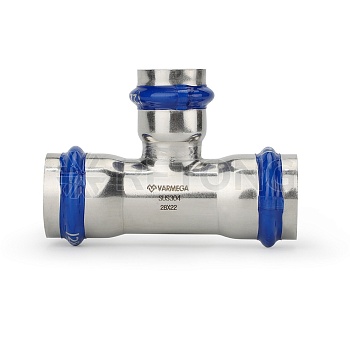 Тройник раструбный Varmega Inox Press переходной VM719181518, 18×15×18 мм