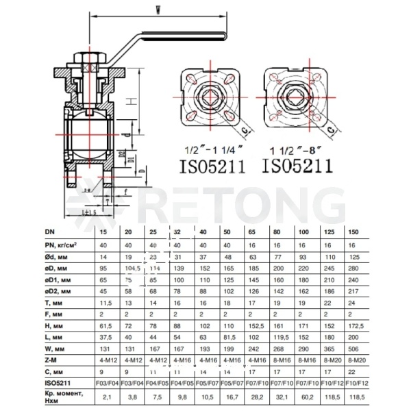 Кран шар SS316 4311HA Ду15 Ру40 м/фл п/эл рук Benarmo