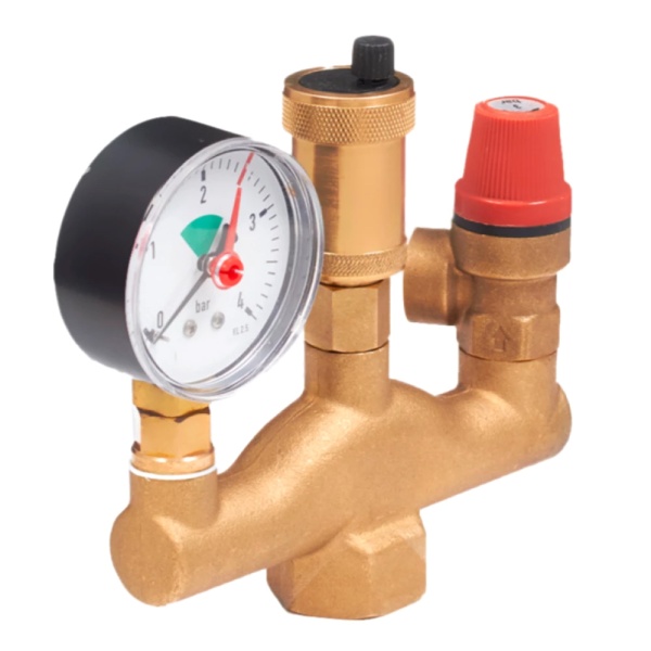 Группа безопасности д/котла 1" м/м лат 3бар до 50кВт Aquasfera 3006-01