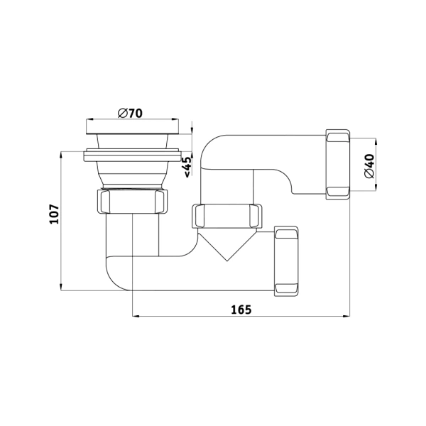 Сифон д/поддона рег 1 1/2"x50/40 нерж/сетка АНИ Пласт E210