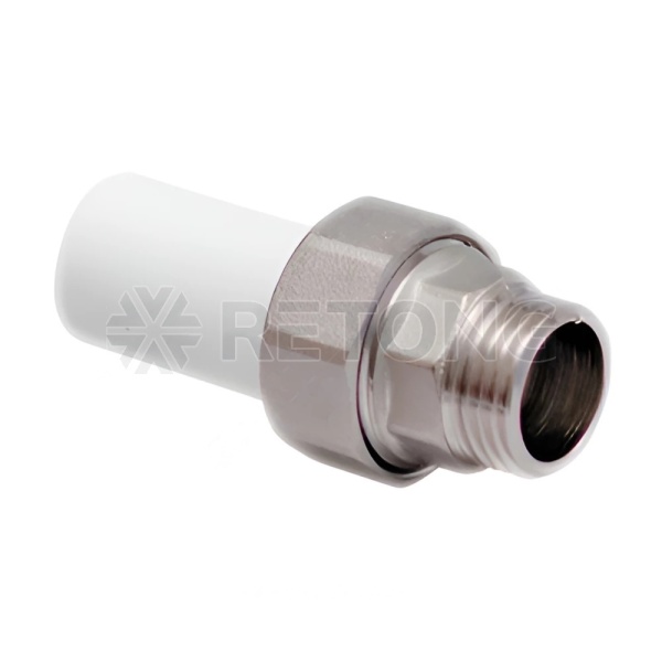 Муфта тр PP-R бел комб разъем Дн25х3/4" Ру25 нр пайк/н/р РосТурПласт 14288