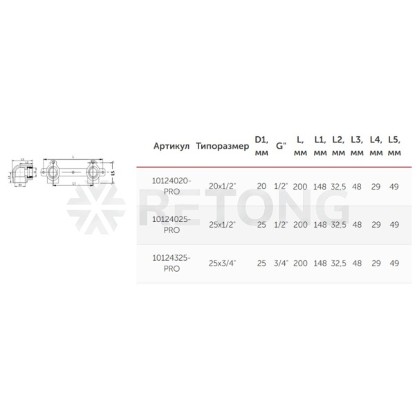Планка монтаж PP-R бел Дн25х3/4" ВР п/смесит PRO VALFEX 10124325-PRO
