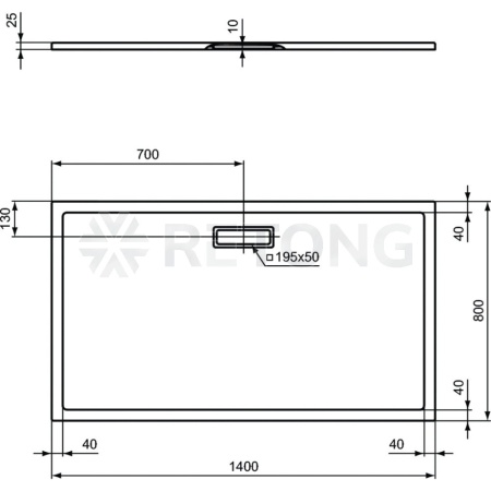 Поддон акр ULTRAFLAT 140х80 прямоуг Ideal Standard T447001