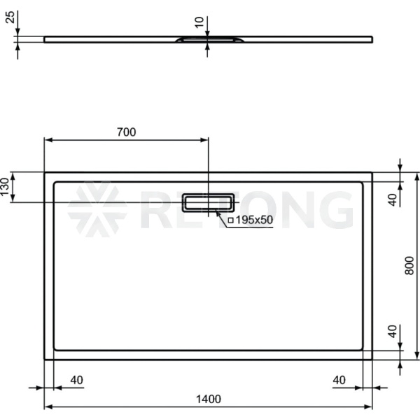 Поддон акр ULTRAFLAT 140х80 прямоуг Ideal Standard T447001