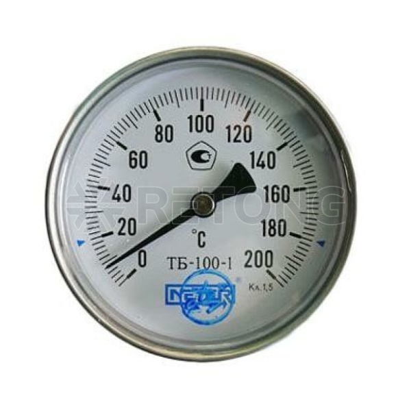 Термометр биметалл ТБ100 160С Дк100 L=100 G1/2" осев Метер