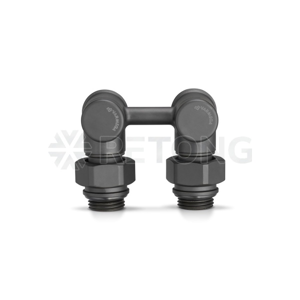 Узел нижнего подключения Varmega VMDV20-200415, 1/2"х3/4"EK НР, угловой, черный