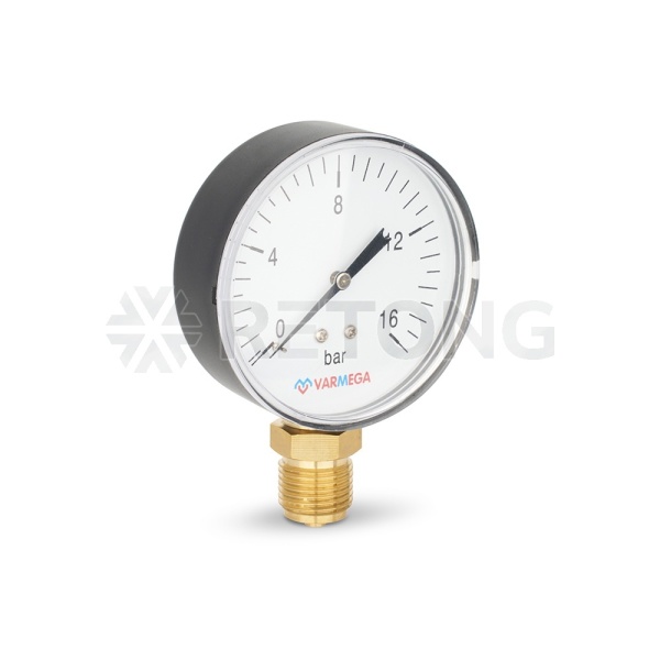 Манометр радиальный Varmega VMMT10-801604, диаметр 80 мм, 16 бар, 1/2"