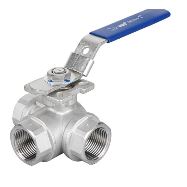 Кран шар SS316 4030HA 3/ход Т Ду8 Ру63 м/м полн п/эл рук Benarmo