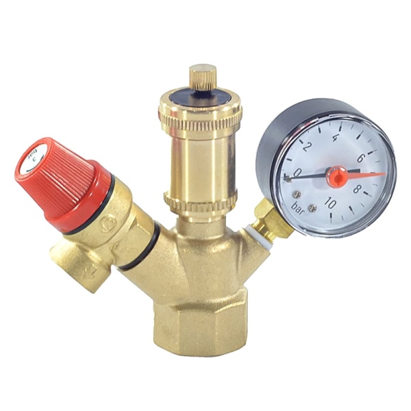 Группа безопасности д/котла SG10 1" м/м лат 3бар до 44кВт SantechSystems