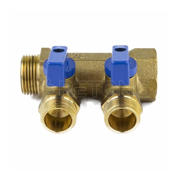 Коллектор лат шар/к син 3/4" м/р 3в 1/2" н/р 35мм Aquasfera 9025-02