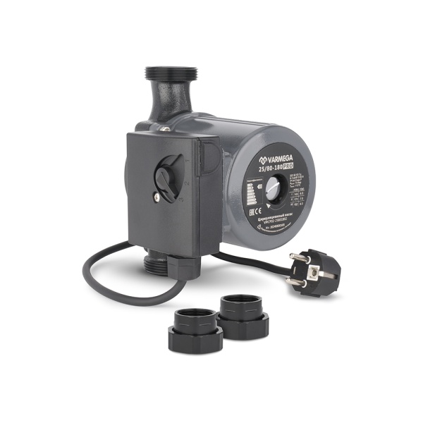 Насос циркуляционный Varmega VMCP02 PRO 25/80 180, VMCP02-25801802, с гайками