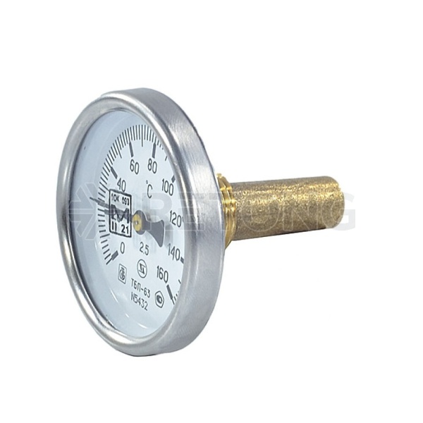 Термометр биметалл ТБП-Т 160С Дк63 L=50 G1/2" осев ЗТП Минск