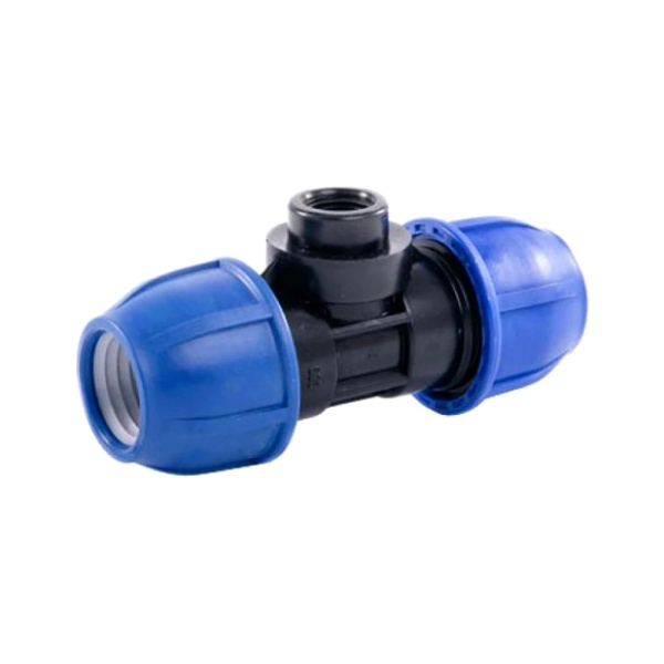 Тройник компресс ПЭ Дн20х1/2"х20 ВР Ру16 РосТурПласт 11598