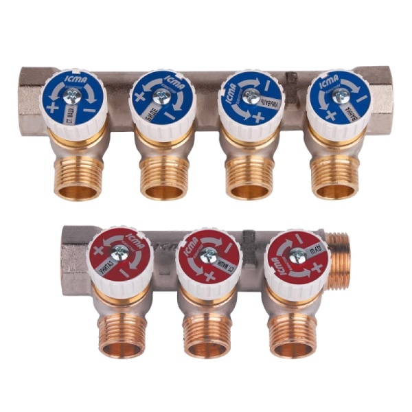 Коллектор лат клап рег 3/4" м/р 2в 1/2" н/р 37мм Icma 87227PA06