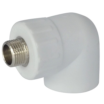 Угольник PP-R бел комб Дн25х3/4" НР РосТурПласт 10802