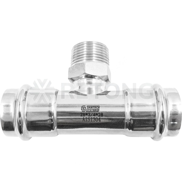 Тройник нерж AISI304 Дн22х1/2"х22 пресс/НР FS133 SantechSystems
