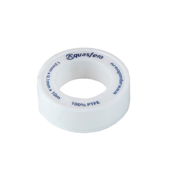 Лента ФУМ PTFE катушка 12ммх0,1ммх10м вода 6020 Aquasfera 6020-02