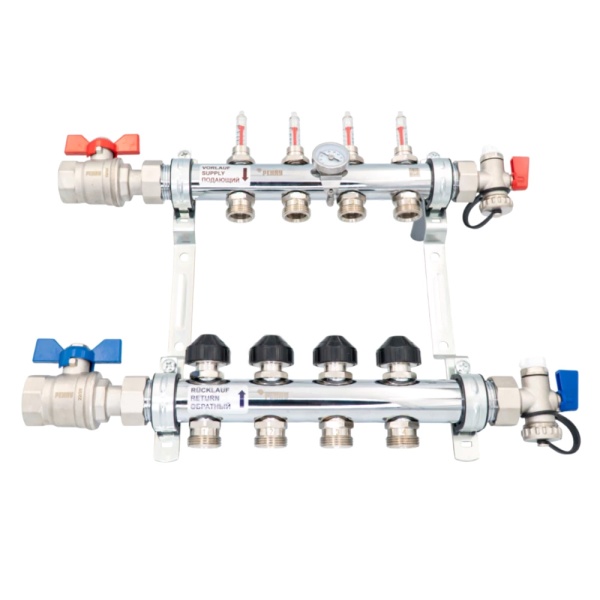 Группа коллект нерж расход 1" р/р 2в 3/4" ЕК н/р в/к HKV-D Рехау 12080213002