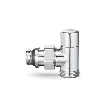 Радиаторный клапан ручной регулировки Varmega VMDV01-410415, 1/2"×3/4"ЕК НР, угловой, хромированный