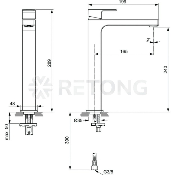 Смес/умыв EDGE Vessel однор выс/корп Ideal Standard A7114AA