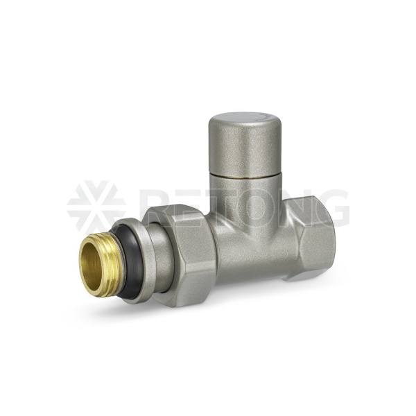 Запорный радиаторный клапан Varmega VMDV04-310404, 1/2" ВР-НР, прямой, серый