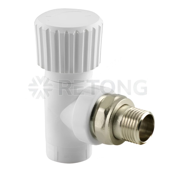 Клапан PP-R бел запорн Дн25х3/4" Ру25 НР угл д/рад РосТурПласт 10537