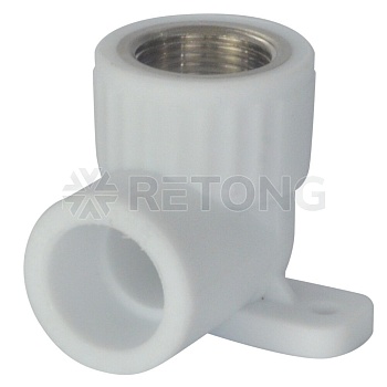 Угольник PP-R бел комб Дн25х3/4" ВР с креплением VALFEX 10120125
