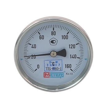 Термометр биметалл ТБ80 160С Дк80 L=60 G1/2" осев Метер