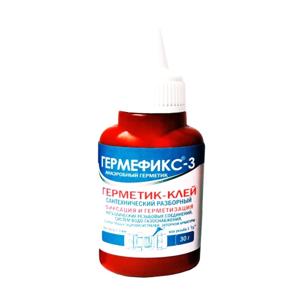 Клей-герметик анаэроб разбор 30гр флакон Гермефикс-3