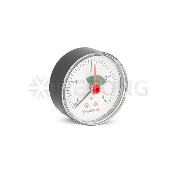 Манометр аксиальный Varmega VMMT09-630402, диаметр 63 мм, 4 бар, 1/4", с индикатором предела